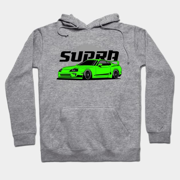 Green Supra JDM Hoodie by GoldenTuners